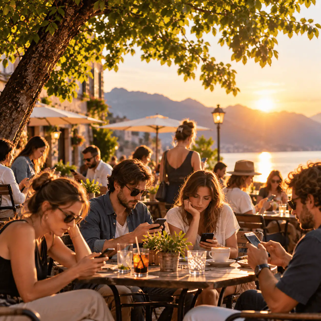 Terrasse dorée, écrans isolés
